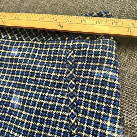 Talbots Blue Plaid Wool Blend A- Line Pencil Skirt 12P - Picture 7 of 12